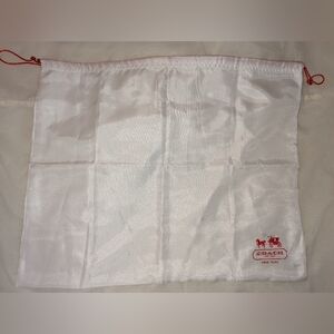 Coach Dust Storage Bag 19”x 23" White with Red Logo EUC